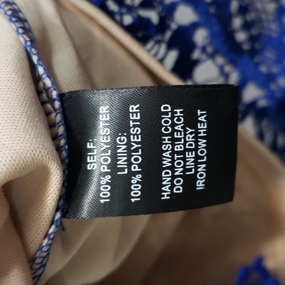 Hidden Label Royal Blue Crochet Lace Dress, Lined, Size Small - Picture 7 of 9